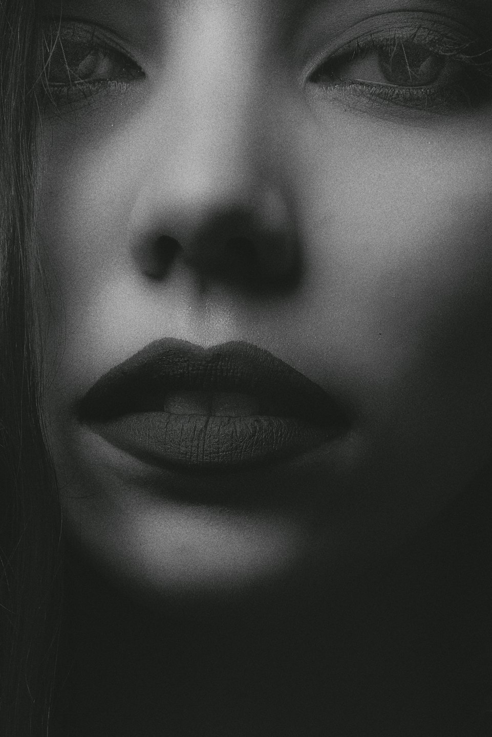 Close-up portrait focusing on a person's expressive eyes and face.